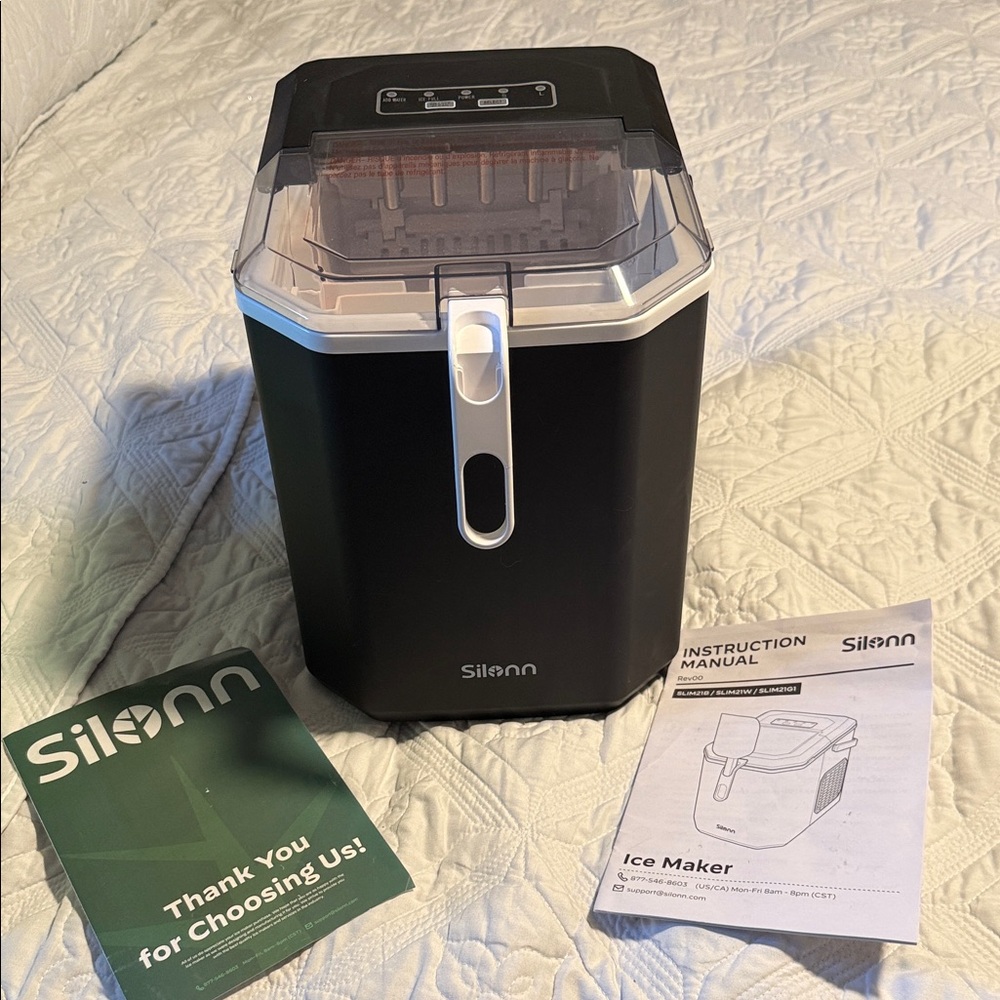 Silonn Countertop Black Ice Maker with scoop instruction manual-GREAT CONDITION